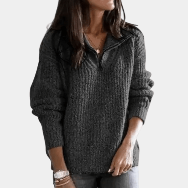 Bonjour MelbourneSWEATERAdrianna - Stylish Women's Half-Zip Sweater for Ultimate Comfort