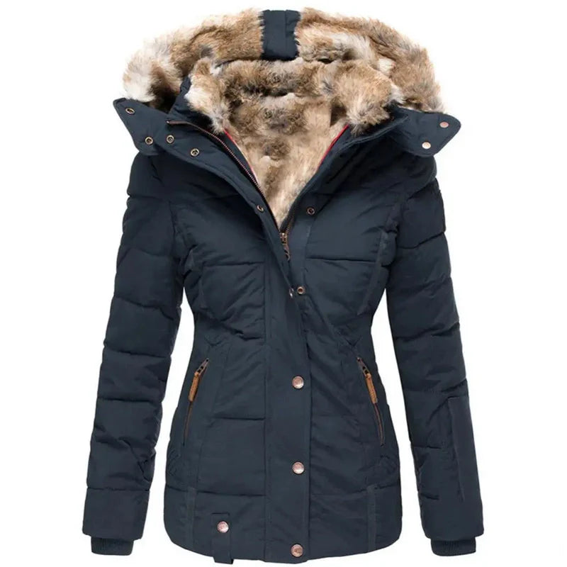 Bonjour Melbourne-Avery - Chic Winter Coat Featuring Wool Collar and Hood