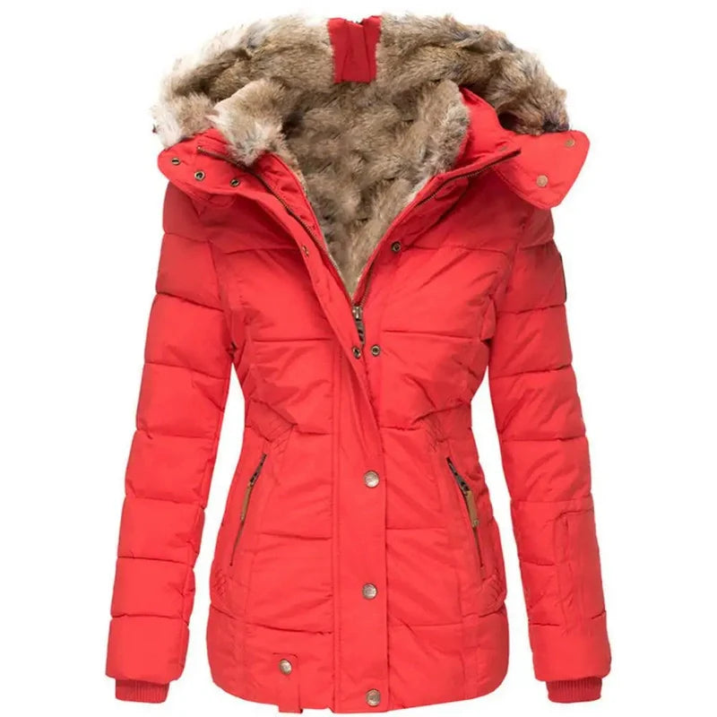 Bonjour Melbourne-Avery - Chic Winter Coat Featuring Wool Collar and Hood