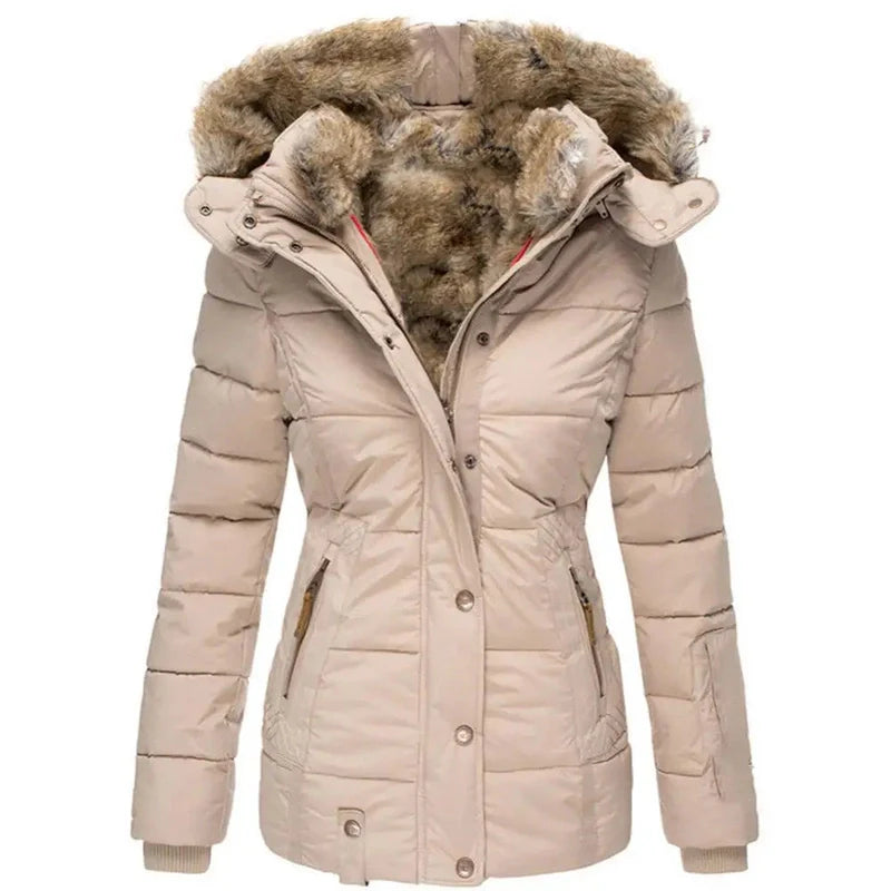 Bonjour Melbourne-Avery - Chic Winter Coat Featuring Wool Collar and Hood
