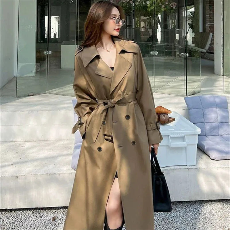 Bonjour Melbourne-Briar - Stylish Long Trench Coat for Women