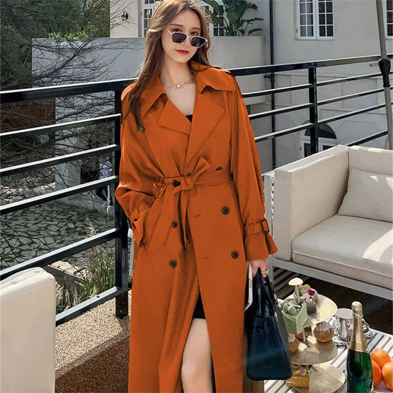 Bonjour Melbourne-Briar - Stylish Long Trench Coat for Women