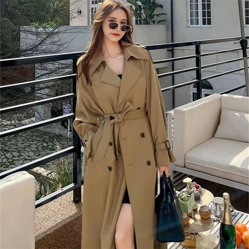 Bonjour Melbourne-Briar - Stylish Long Trench Coat for Women
