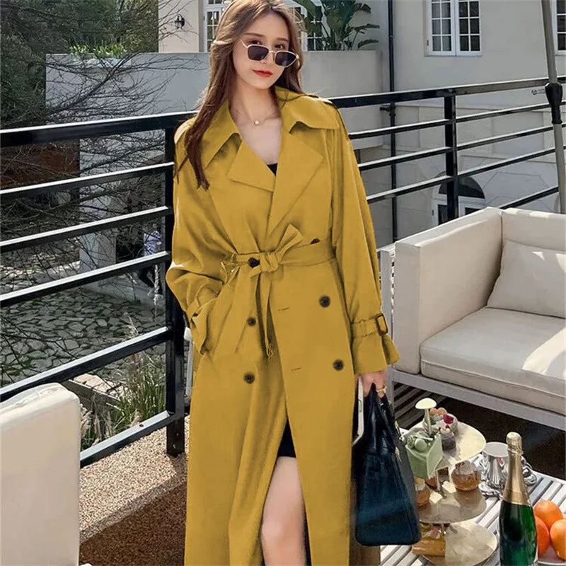 Bonjour Melbourne-Briar - Stylish Long Trench Coat for Women