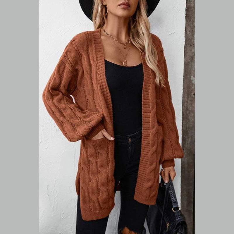 Bonjour Melbournewomen SweaterChic Cable Knit Cardigan: Warm and Elegant Cozy Wear