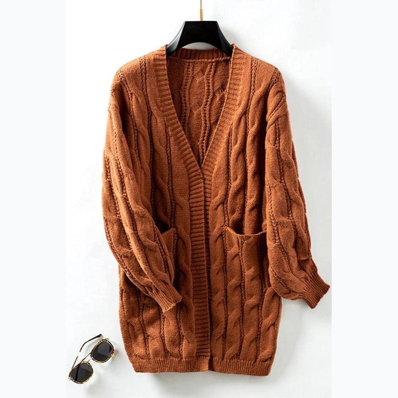 Bonjour Melbournewomen SweaterChic Cable Knit Cardigan: Warm and Elegant Cozy Wear
