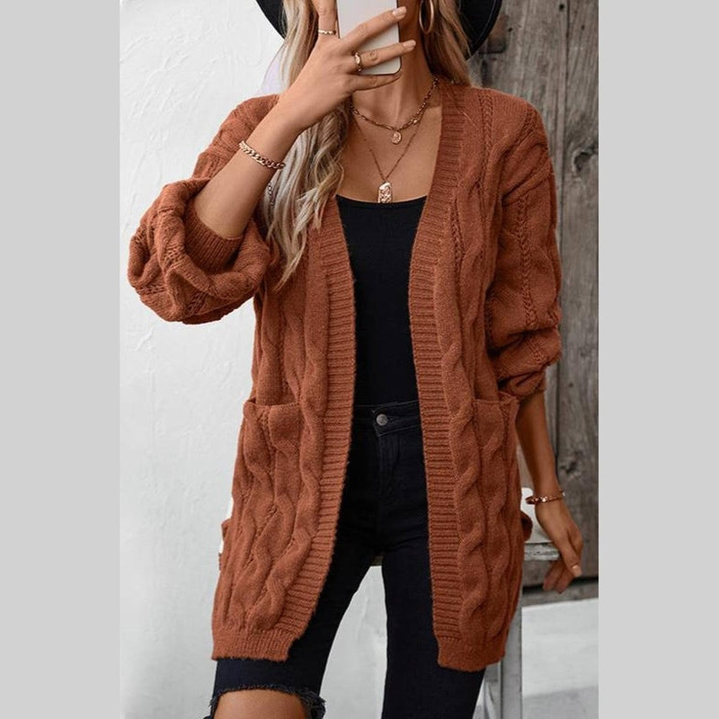 Bonjour Melbournewomen SweaterChic Cable Knit Cardigan: Warm and Elegant Cozy Wear