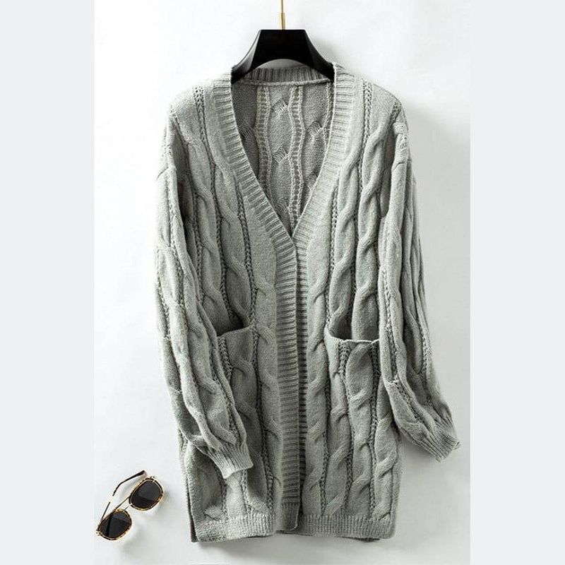 Bonjour Melbournewomen SweaterChic Cable Knit Cardigan: Warm and Elegant Cozy Wear