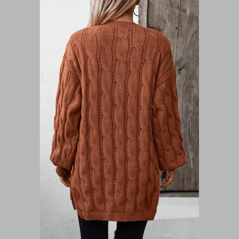 Bonjour Melbournewomen SweaterChic Cable Knit Cardigan: Warm and Elegant Cozy Wear