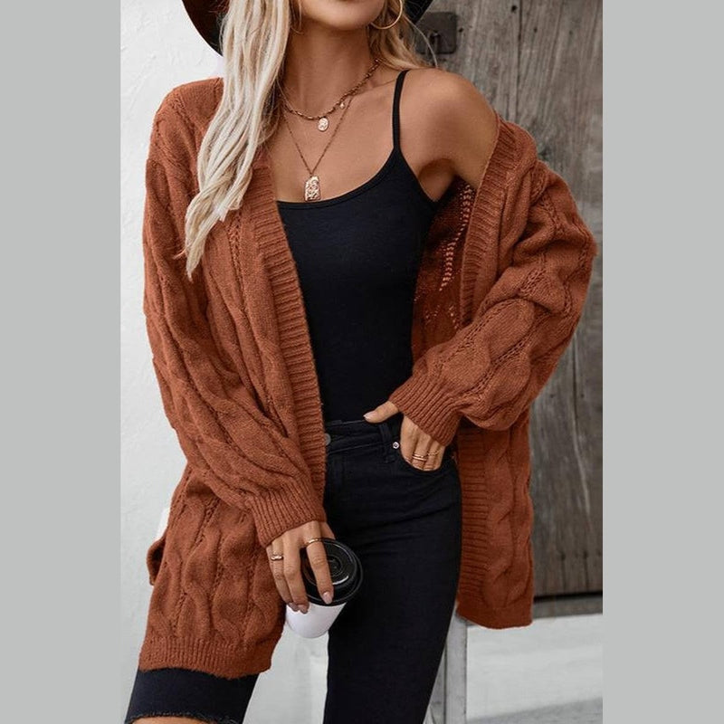 Bonjour Melbournewomen SweaterChic Cable Knit Cardigan: Warm and Elegant Cozy Wear