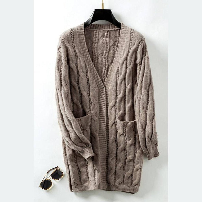 Bonjour Melbournewomen SweaterChic Cable Knit Cardigan: Warm and Elegant Cozy Wear
