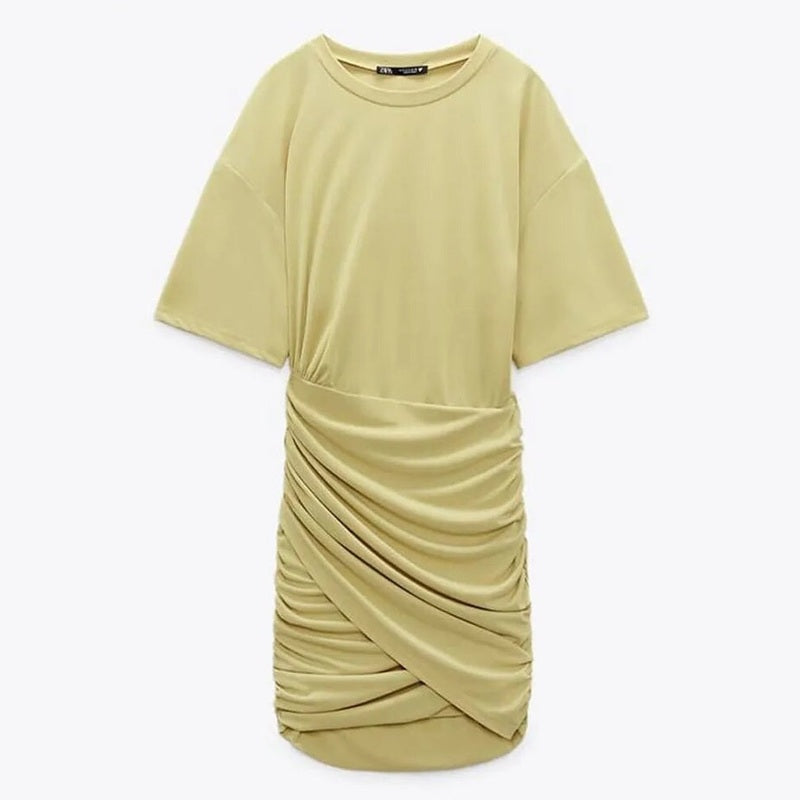 Bonjour MelbourneWomen's DressesChic Women's Draped T-Shirt Dress - Perfect Summer Style