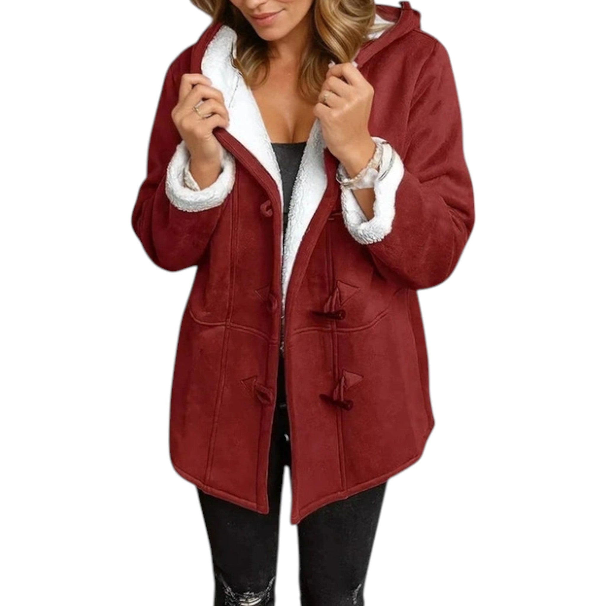 Claudine - Chic Plush Hooded Coat for Maximum Comfort