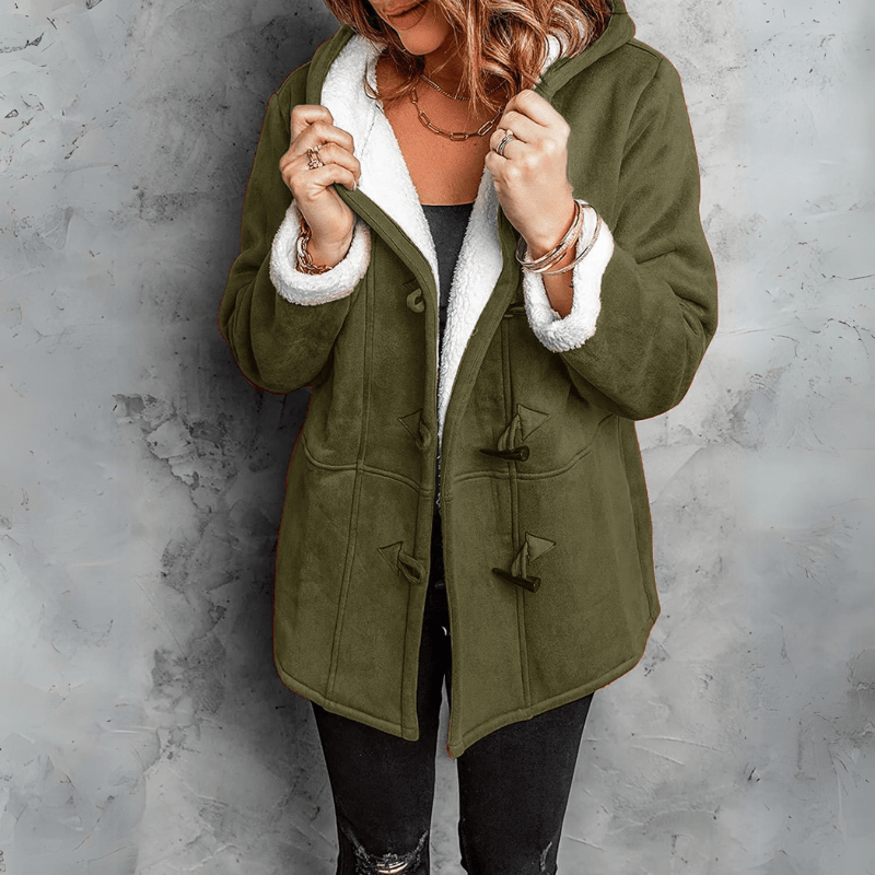 Bonjour Melbourne-Claudine - Chic Plush Hooded Coat for Maximum Comfort