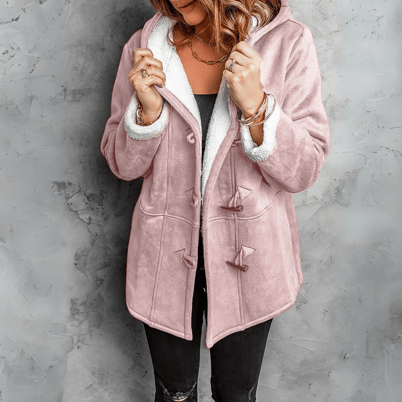 Bonjour Melbourne-Claudine - Chic Plush Hooded Coat for Maximum Comfort