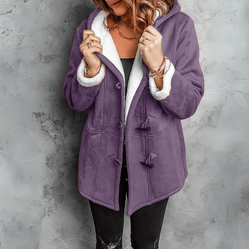 Bonjour Melbourne-Claudine - Chic Plush Hooded Coat for Maximum Comfort