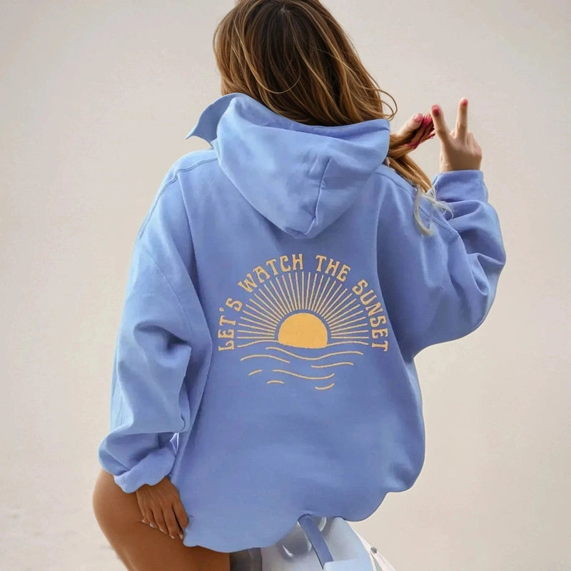 Bonjour Melbourne-Cleo - Women's Velvet Hoodie Featuring Kangaroo Pocket