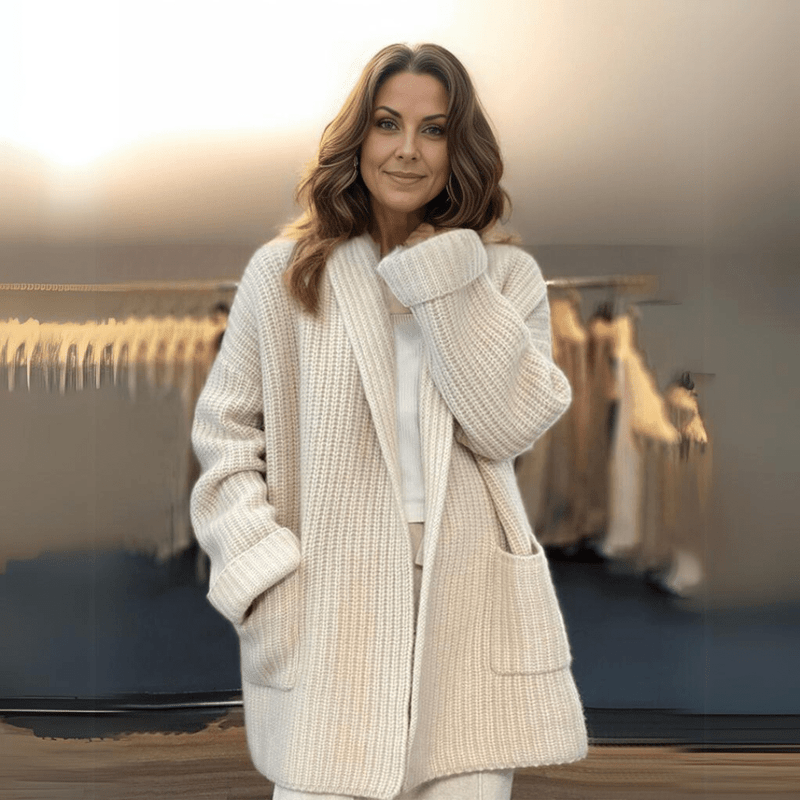 Bonjour Melbournewomen SweaterCozy Oversized Knit Cardigan for Ultimate Winter Warmth