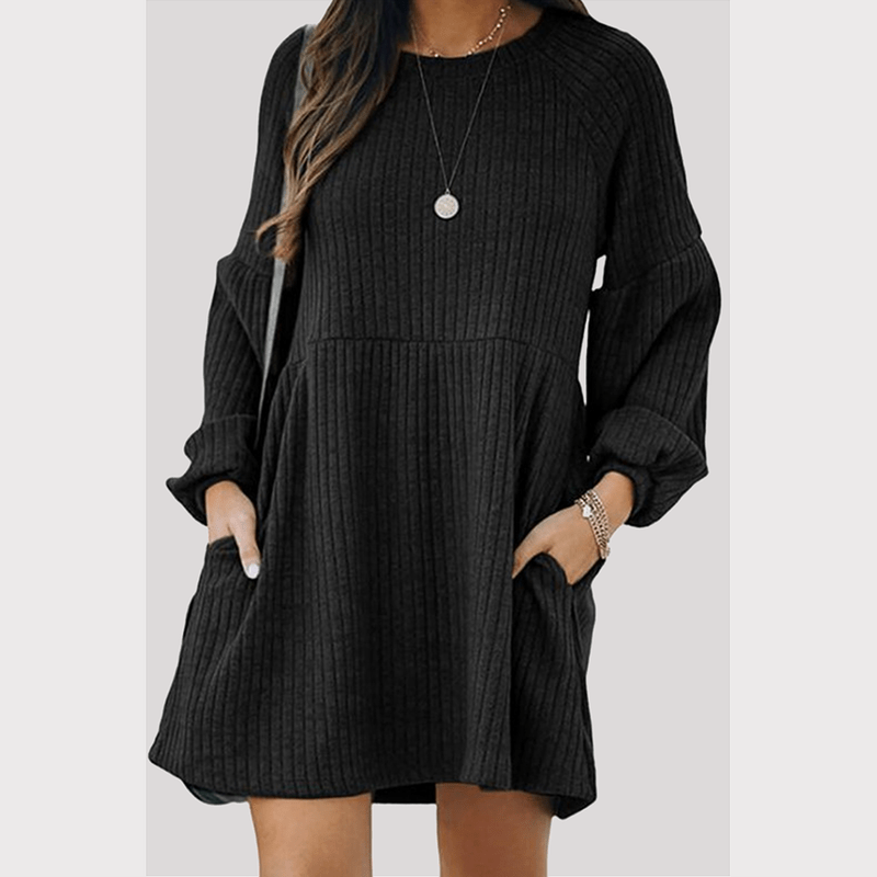 Bonjour MelbourneWomen's DressesCozy Ribbed Knit Mini Dress for Women - Flattering Fit