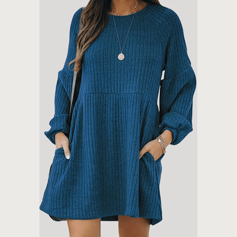 Bonjour MelbourneWomen's DressesCozy Ribbed Knit Mini Dress for Women - Flattering Fit
