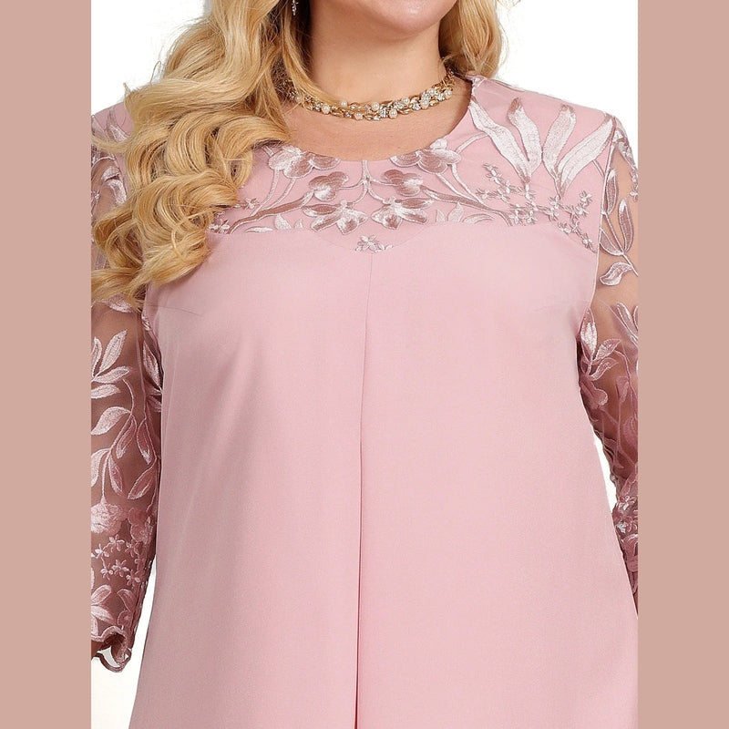 Bonjour MelbourneWomen’s DressesElegant Plus Size Embroidered Wedding Guest Dress