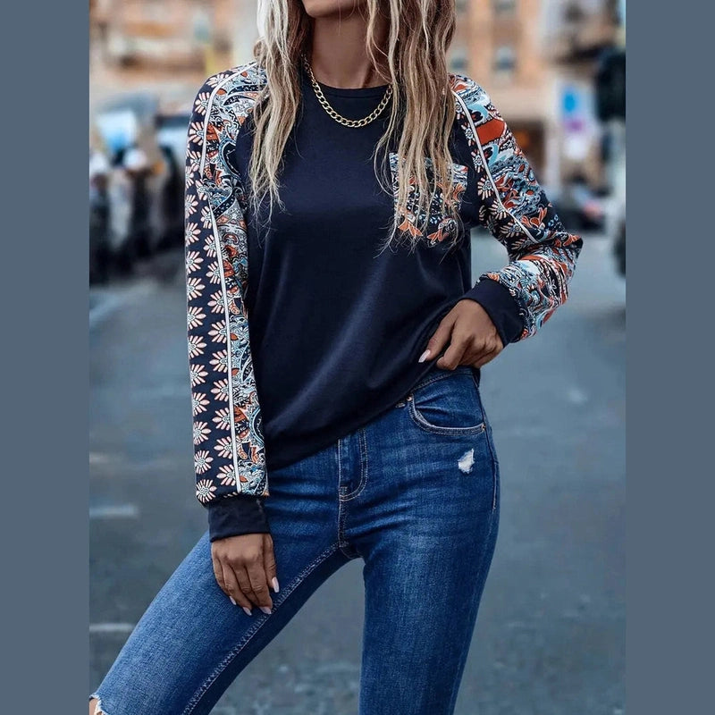 Bonjour MelbourneWomen SweaterFlora - Women's Long Sleeve Floral Sleeve Top for Ultimate Comfort