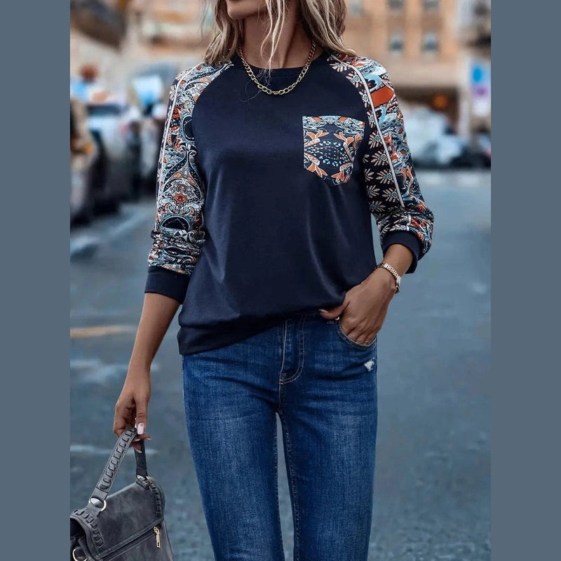 Bonjour MelbourneWomen SweaterFlora - Women's Long Sleeve Floral Sleeve Top for Ultimate Comfort