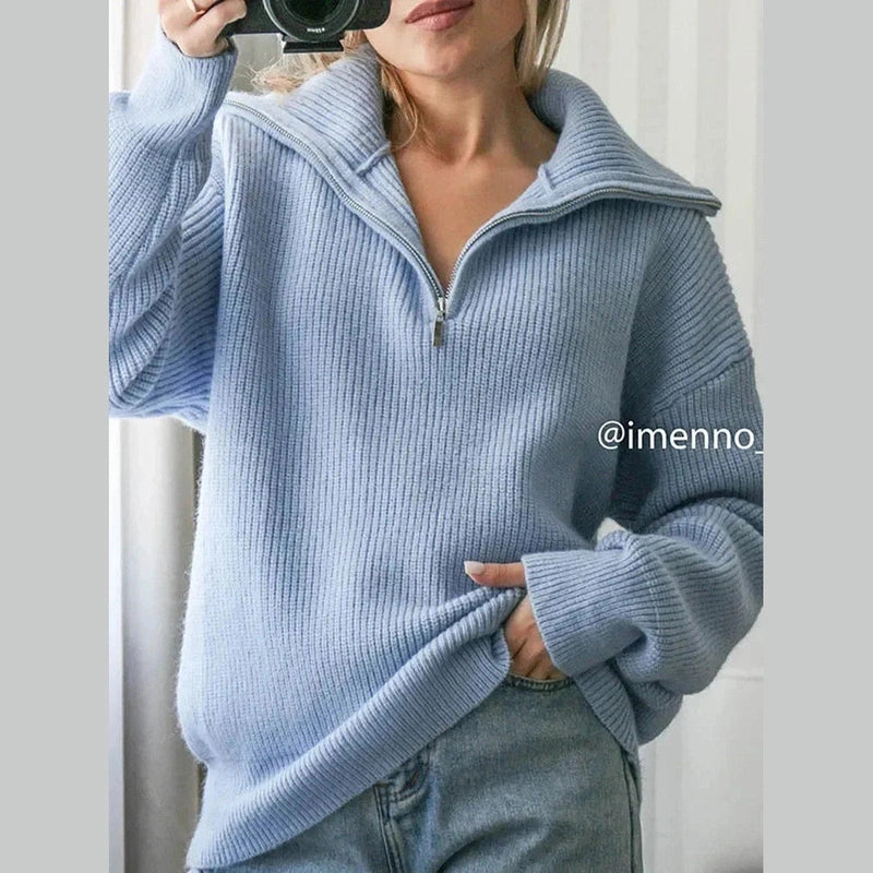 Bonjour MelbourneTurtle NeckHannah - Stylish Half-Zip Knit Sweater for Ultimate Comfort