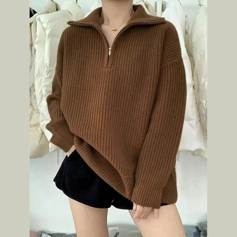 Bonjour MelbourneTurtle NeckHannah - Stylish Half-Zip Knit Sweater for Ultimate Comfort