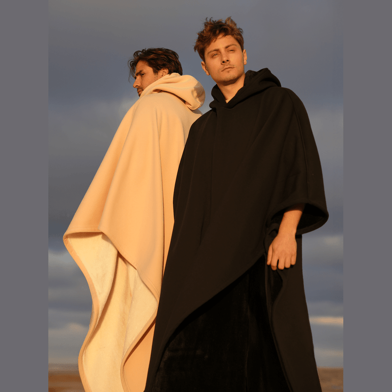 Bonjour MelbourneHoodiesLuxurious Fleece Hooded Poncho for Unmatched Comfort