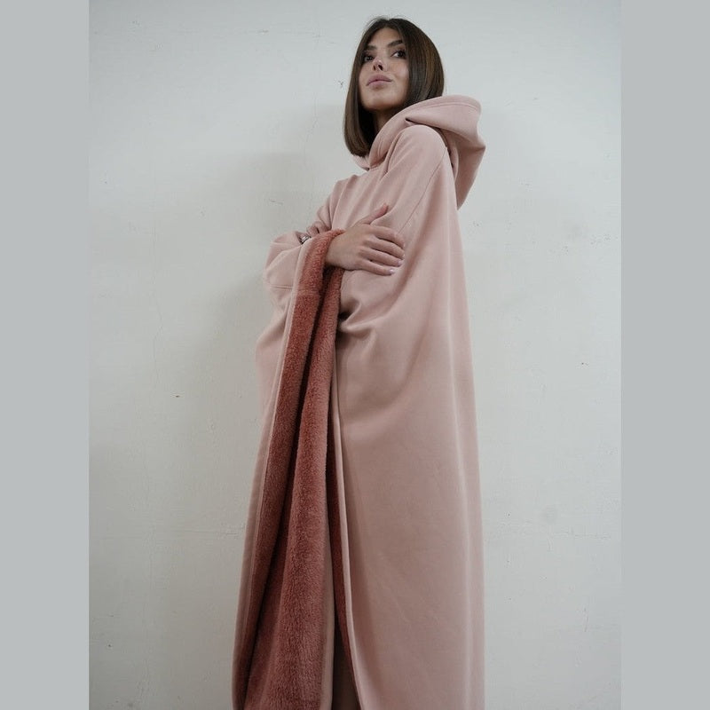Bonjour MelbourneHoodiesLuxurious Fleece Hooded Poncho for Unmatched Comfort