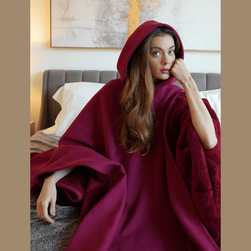 Bonjour MelbourneHoodiesLuxurious Fleece Hooded Poncho for Unmatched Comfort