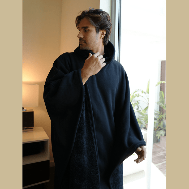 Bonjour MelbourneHoodiesLuxurious Fleece Hooded Poncho for Unmatched Comfort