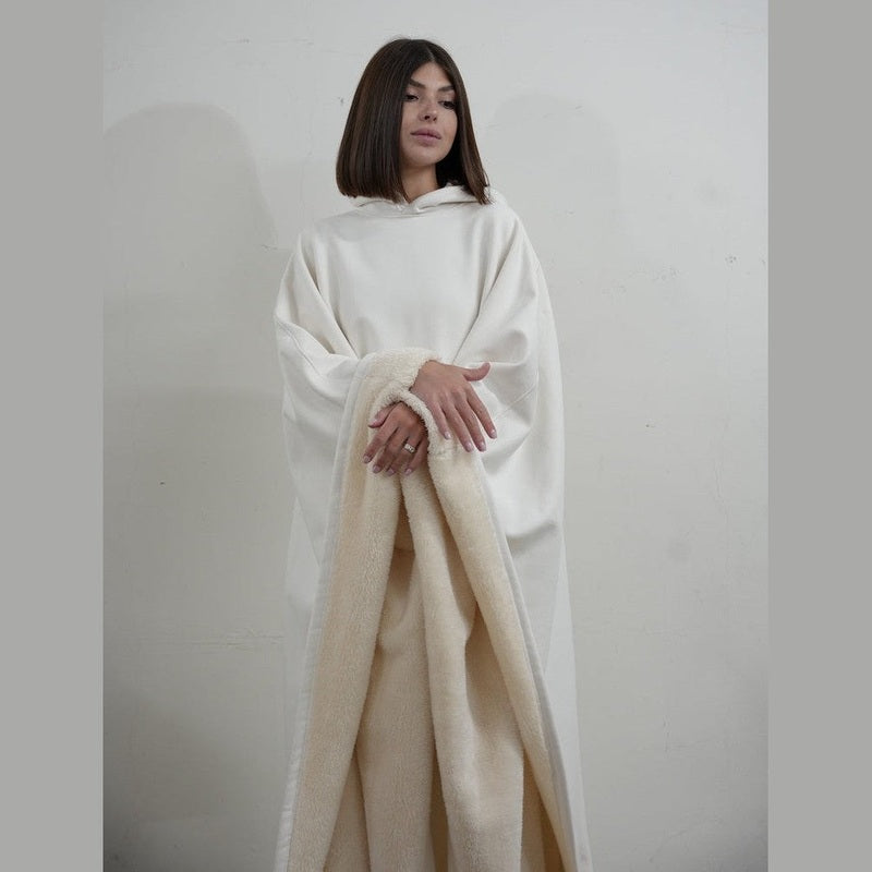 Bonjour MelbourneHoodiesLuxurious Fleece Hooded Poncho for Unmatched Comfort