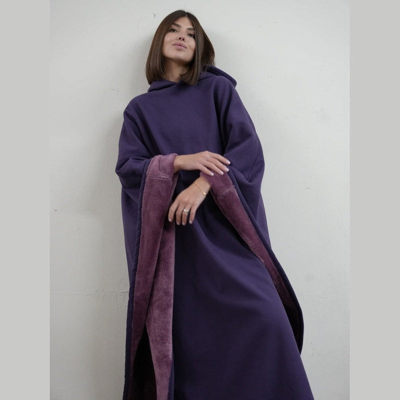 Bonjour MelbourneHoodiesLuxurious Fleece Hooded Poncho for Unmatched Comfort