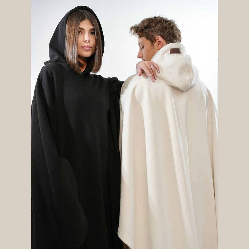 Bonjour MelbourneHoodiesLuxurious Fleece Hooded Poncho for Unmatched Comfort