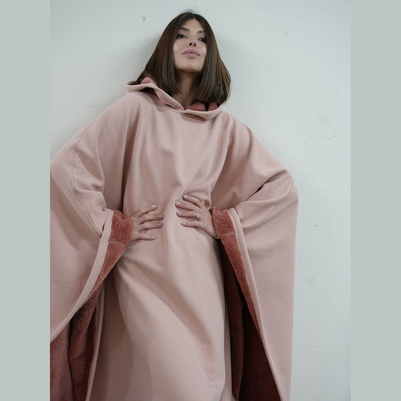 Bonjour MelbourneHoodiesLuxurious Fleece Hooded Poncho for Unmatched Comfort