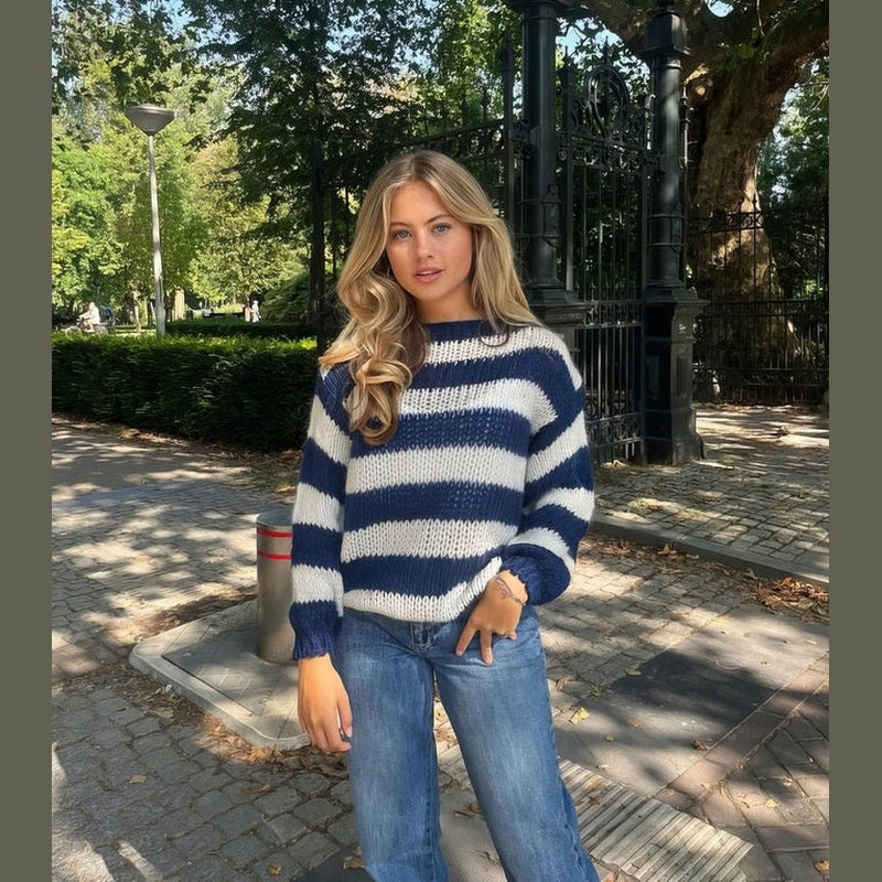 Bonjour MelbourneSweaterIsabel - Stylish Striped Sweater for Ultimate Warmth and Comfort