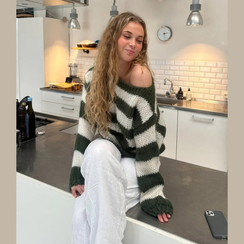 Bonjour MelbourneSweaterIsabel - Stylish Striped Sweater for Ultimate Warmth and Comfort