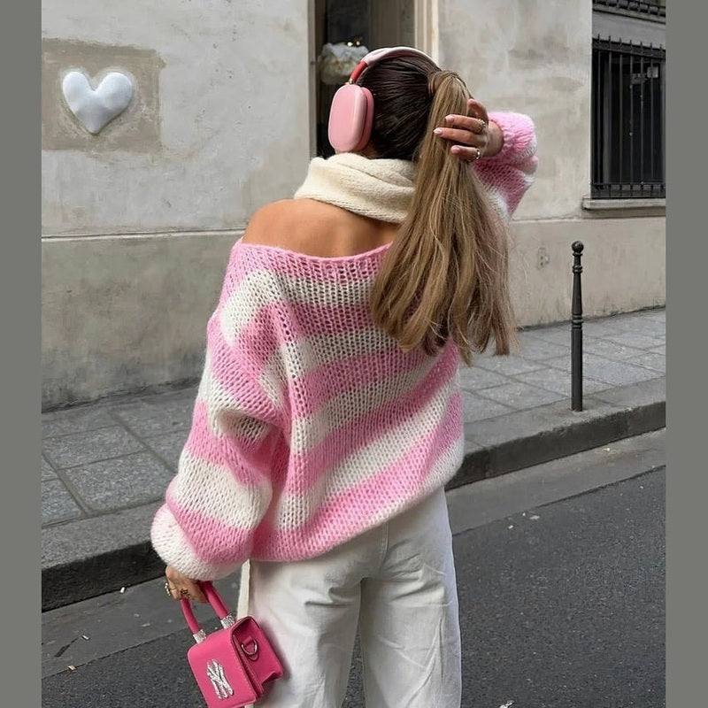 Bonjour MelbourneSweaterIsabel - Stylish Striped Sweater for Ultimate Warmth and Comfort