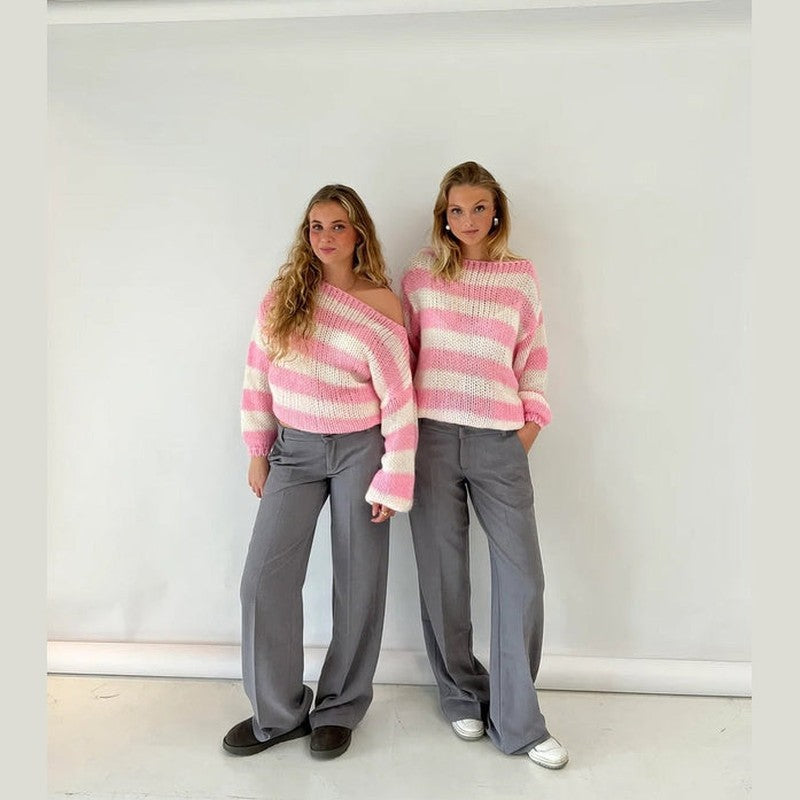 Bonjour MelbourneSweaterIsabel - Stylish Striped Sweater for Ultimate Warmth and Comfort