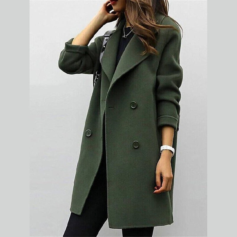 Bonjour Melbourne-Jane - Classic Double-Breasted Coat with Timeless Elegance