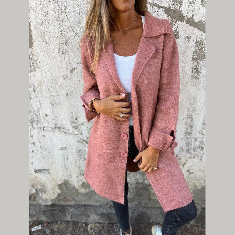 Bonjour Melbourne-Jill - Chic Long Lapel Coat for Effortless Layering