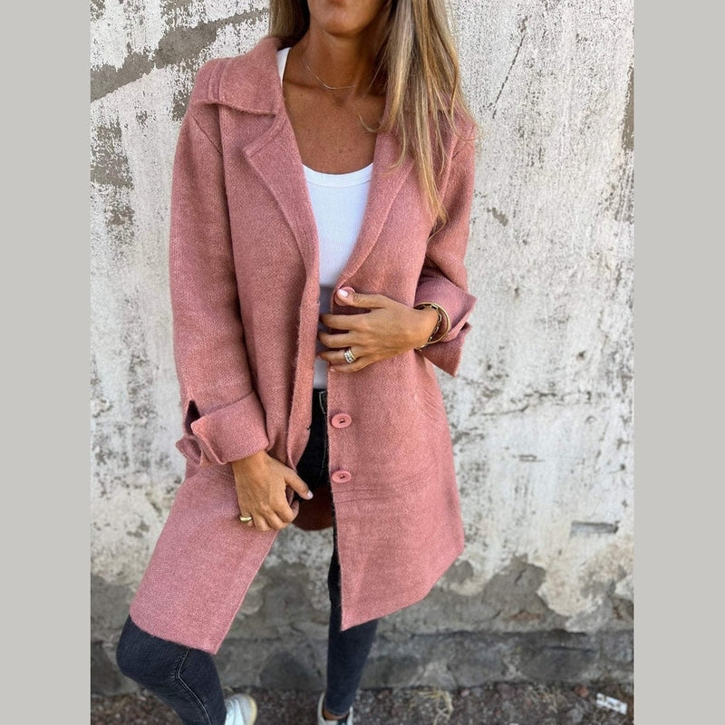 Bonjour Melbourne-Jill - Chic Long Lapel Coat for Effortless Layering