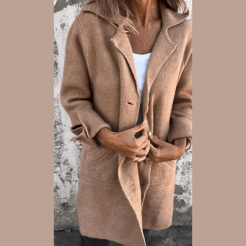 Bonjour Melbourne-Jill - Chic Long Lapel Coat for Effortless Layering
