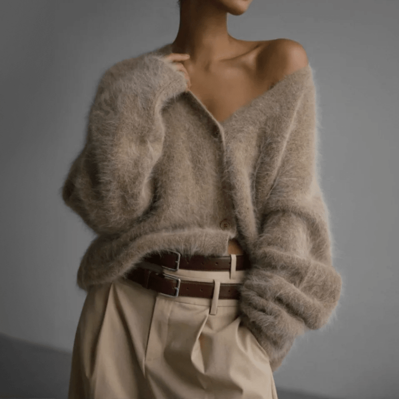 Bonjour Melbourne-Lily - Opulent Cashmere Cardigan with Fur Lining