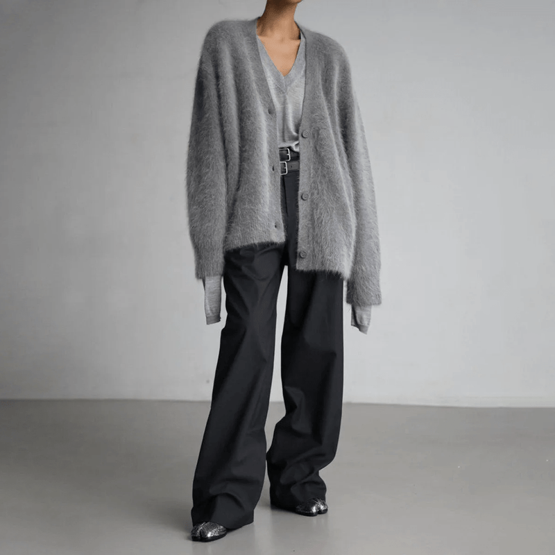 Bonjour Melbourne-Lily - Opulent Cashmere Cardigan with Fur Lining