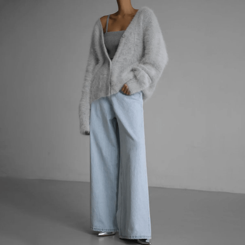 Bonjour Melbourne-Lily - Opulent Cashmere Cardigan with Fur Lining