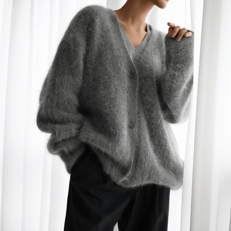 Bonjour Melbourne-Lily - Opulent Cashmere Cardigan with Fur Lining