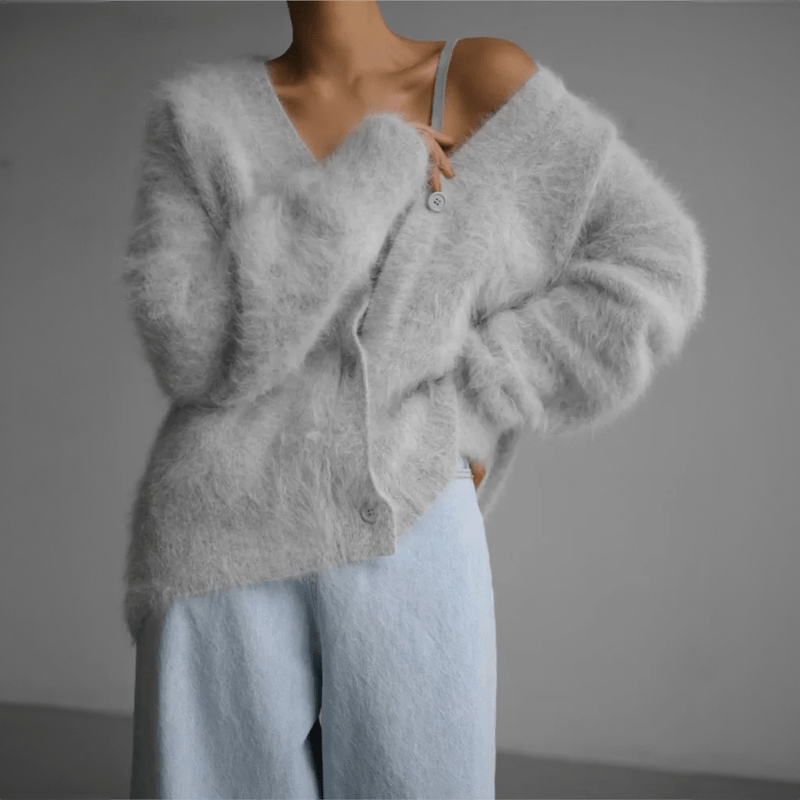 Bonjour Melbourne-Lily - Opulent Cashmere Cardigan with Fur Lining